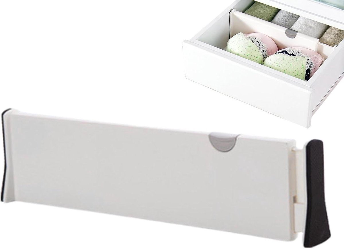 Ladeverdelers - Lade organizers - Laden organiseren - Verstelbaar ontwerp - 10 x 38-542 cm - Wit