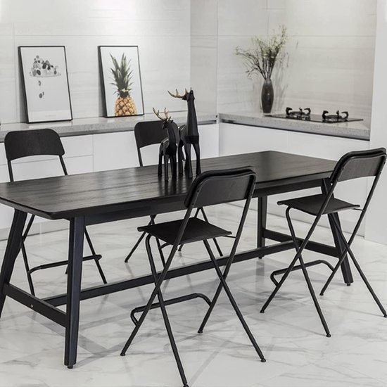 Klapstoel - Opvouwbare stoel - Buiten zitten - Ergonomisch ontwerp - 103 cm hoog - Zwart — afbeelding 4