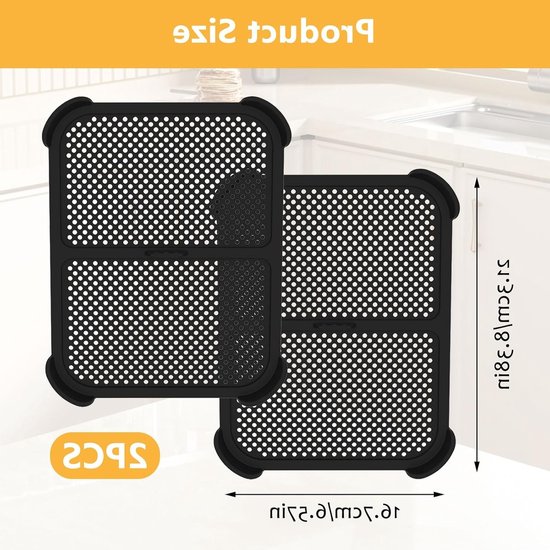 2 Stuks Siliconen Spatbescherming voor Airfryer, Effectieve Vetbescherming en Keukenaccessoires voor Veilig Koken — afbeelding 2