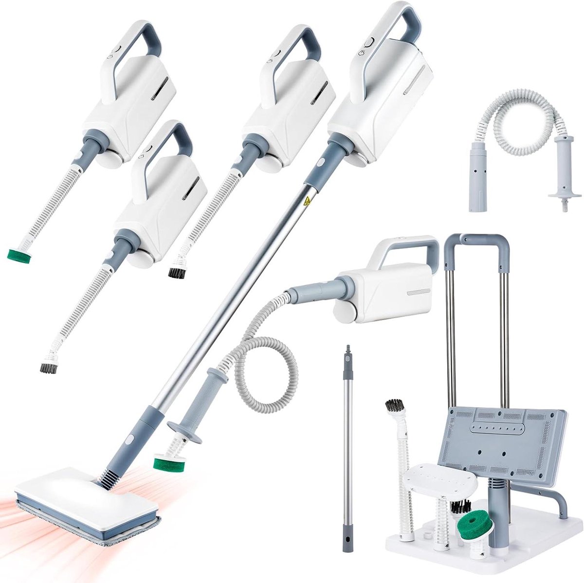 Stoomreiniger - Vloerreiniger - Hygiënisch Huis - Afneembaar Handapparaat - 1500W - Wit