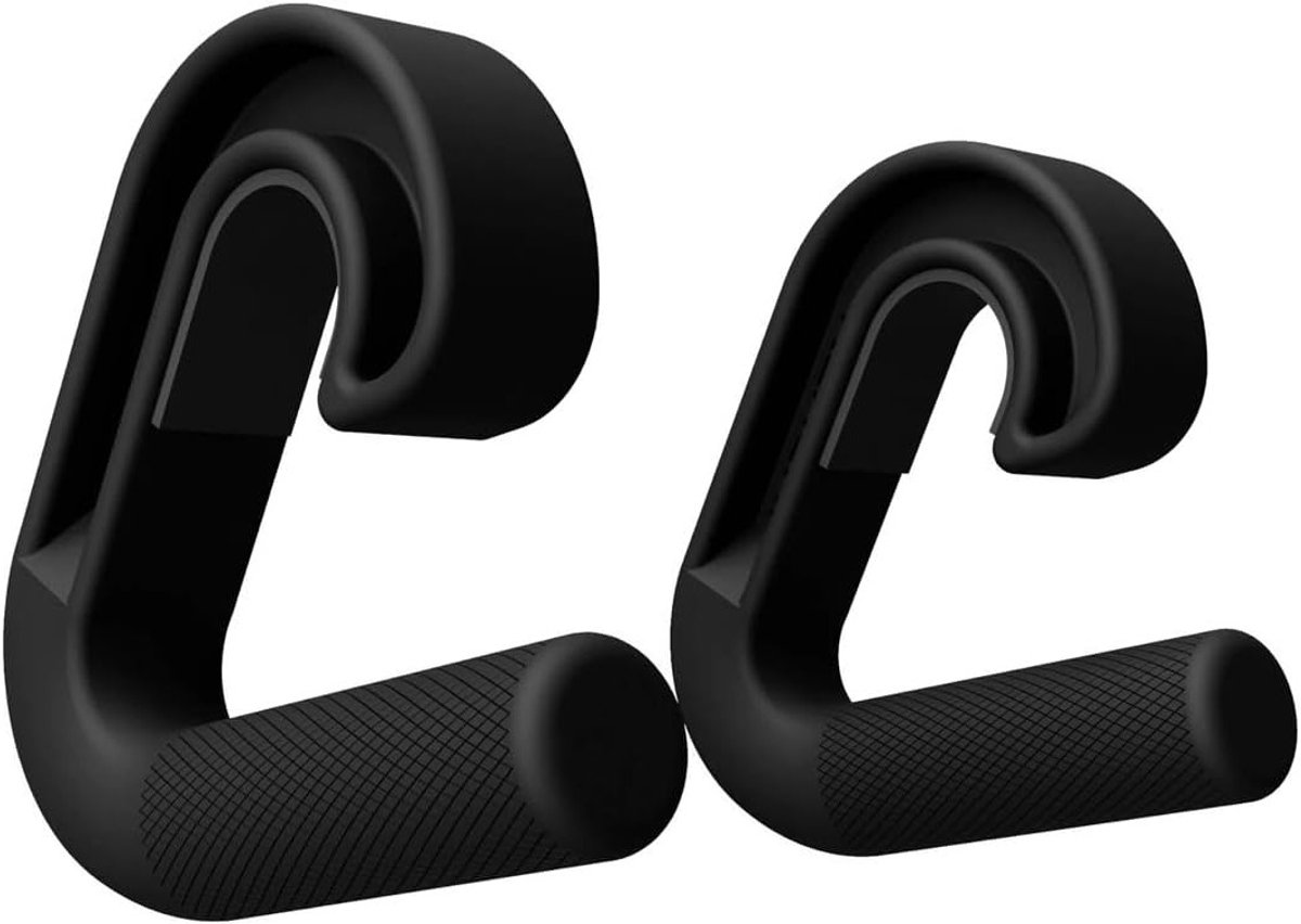 Fitnesshaakgreep - antislip - pull-up - weerstandsband - handgreep - multifunctioneel - verticale grip - geschikt voor pull-ups - zwart - 2 stuks.