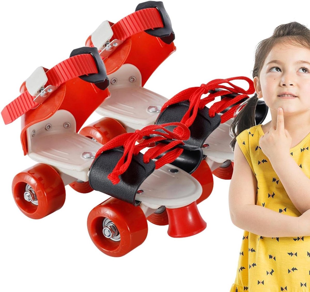 Kinderschaatsen Dubbele Rij Rolschaatsen Kinderen Actief Buiten Spelen Verstelbaar aan Groeiende Voeten Zie Beschrijving