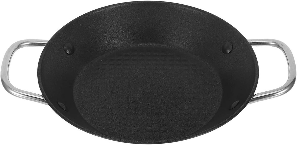 Grillpan Koekenpan - Omeletpan Braadpan - Gezond Koken - Antiaanbaklaag - 28 cm - Zilver