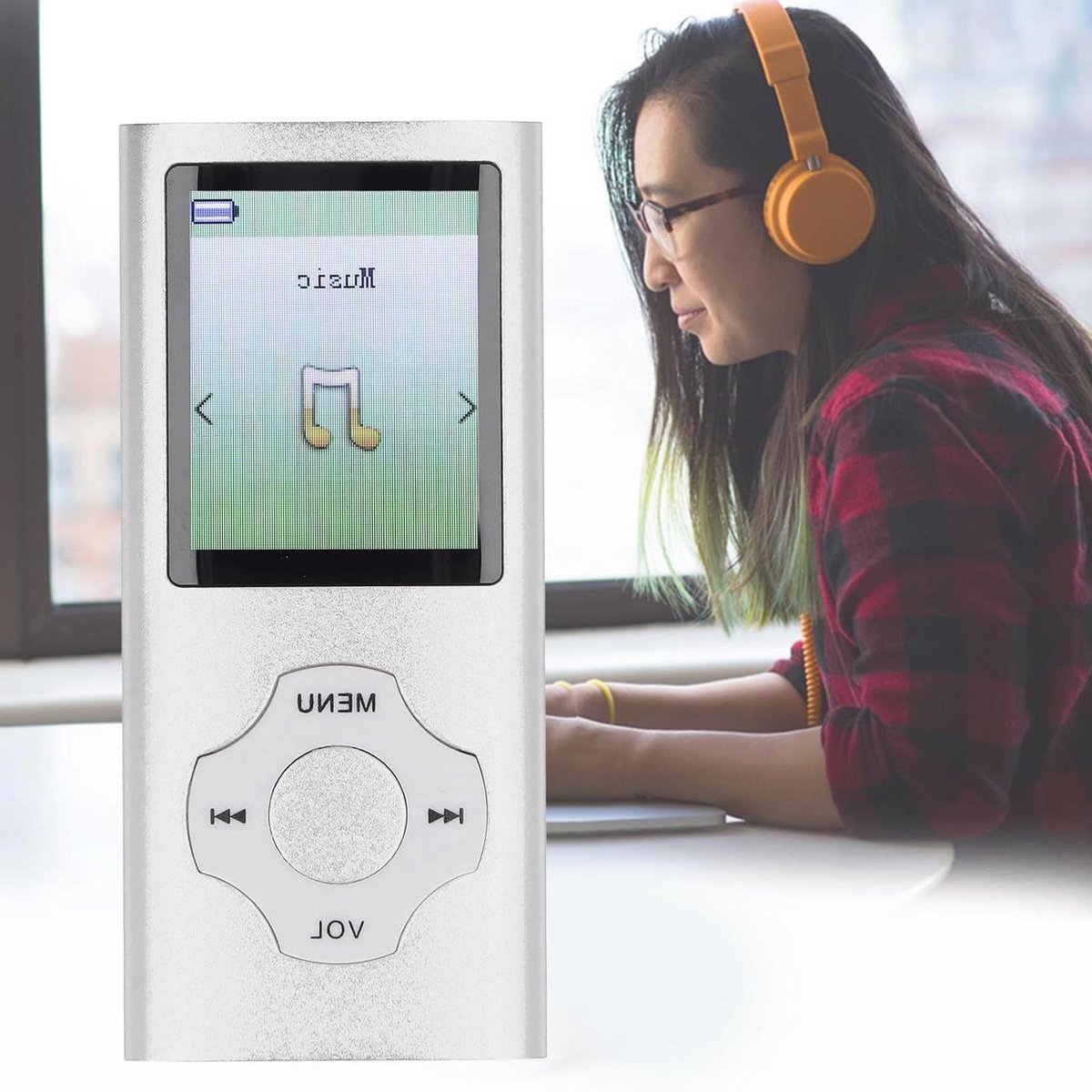 MP3 MP4 Speler - Muziekspeler Digitale Audio - Muziek Luisteren - Hifi Geluidskwaliteit - 18 Inch Scherm - Zilver