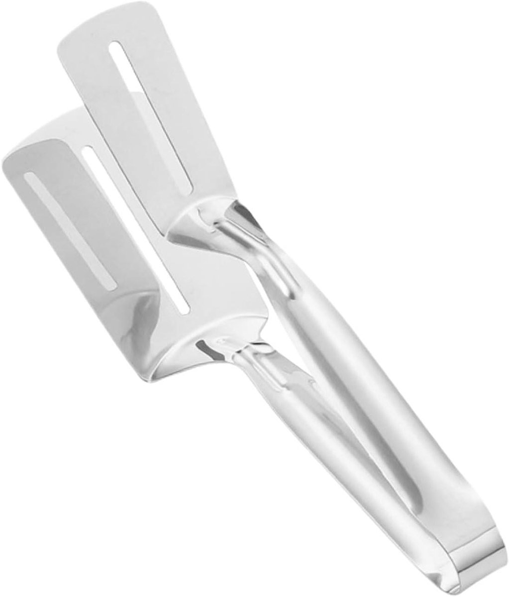 BBQ Spatel Klem - Grill Tang Keuken - Eten Draaien - Brede Mond Grip - 30 cm - Zilver