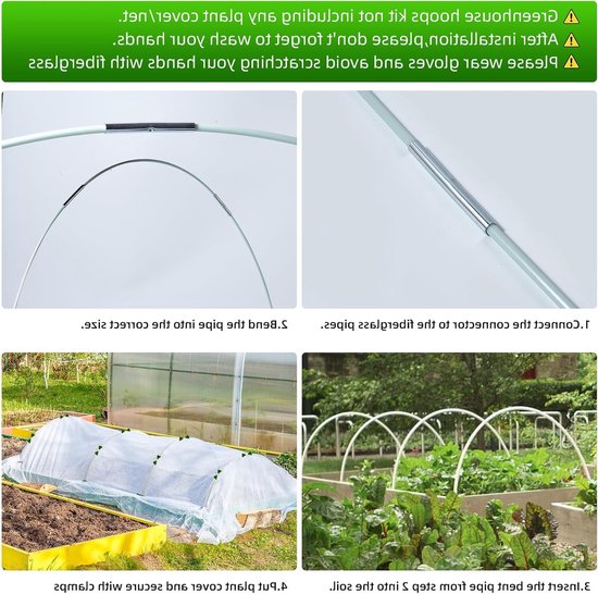Verstelbare Tuinboog voor Netten - 18 Stuks van 38 cm - Ideaal voor Tuin tunnels, Kassen en Groentetuin Ondersteuning — afbeelding 2