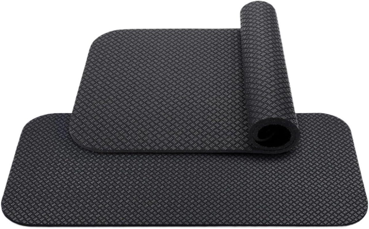 Hometrainer Mat - Loopband Mat - Fitness Thuis - Trillingsdempend - 63.5 x 30 cm - Zwart