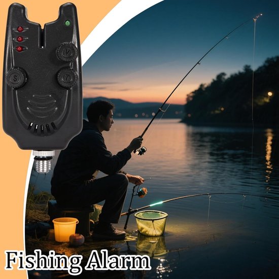 Vis Beetmelder - Alarm Hengel - Vissen 's Nachts - Led Indicator - 10.5 cm - Zwart — afbeelding 5