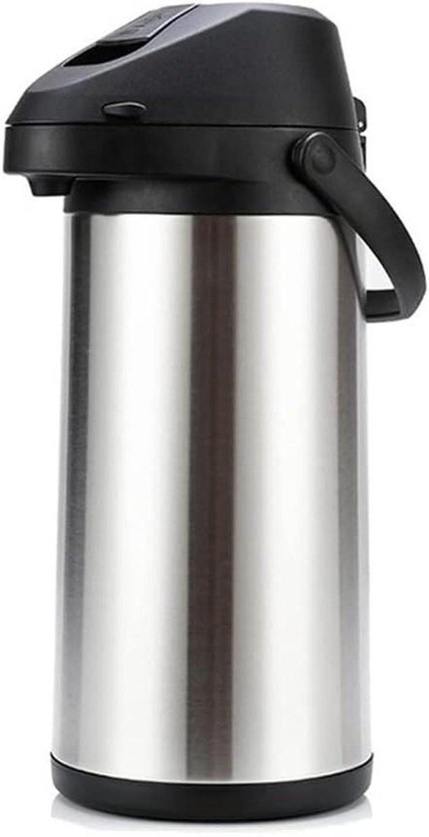 Thermosfles Drankdispenser - Isolatiepot Warme Koude Dranken - Dranken Serveren Catering - Dubbelwandige Isolatie - 5 Liter - Zilverkleurig