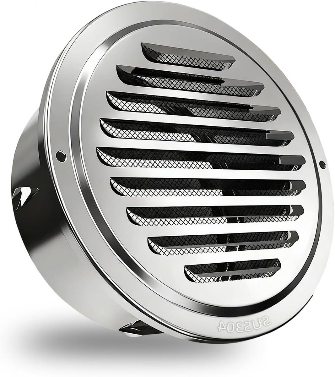 Ronde Ventilatierooster 110 cm van Roestvrij Staal met Insectenbescherming voor Badkamer, 