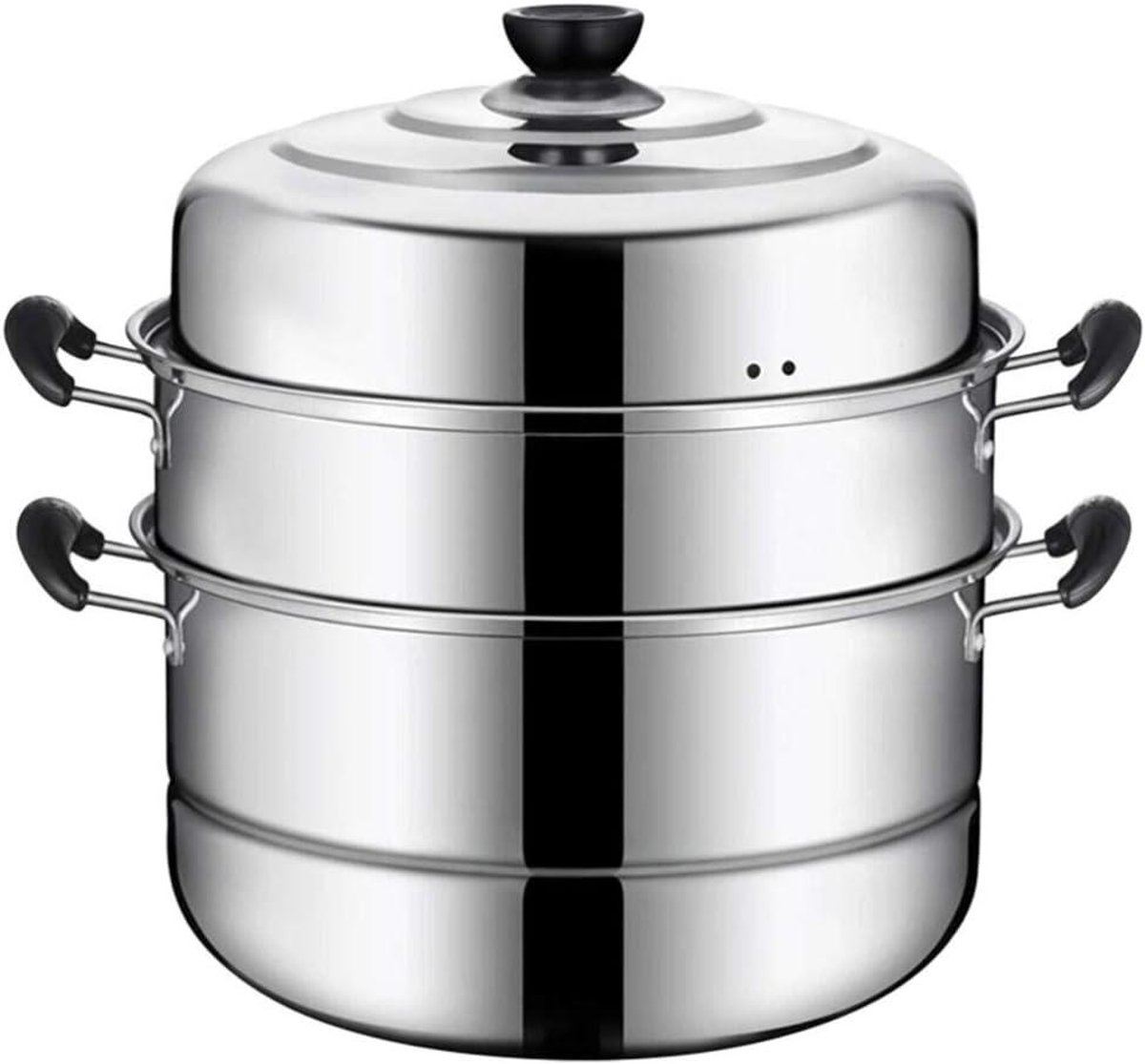 Roestvrijstalen Stoompan - Drielaagse Pan - Gezond Koken - Drie Lagen - 30 Cm - Diverse Kleuren