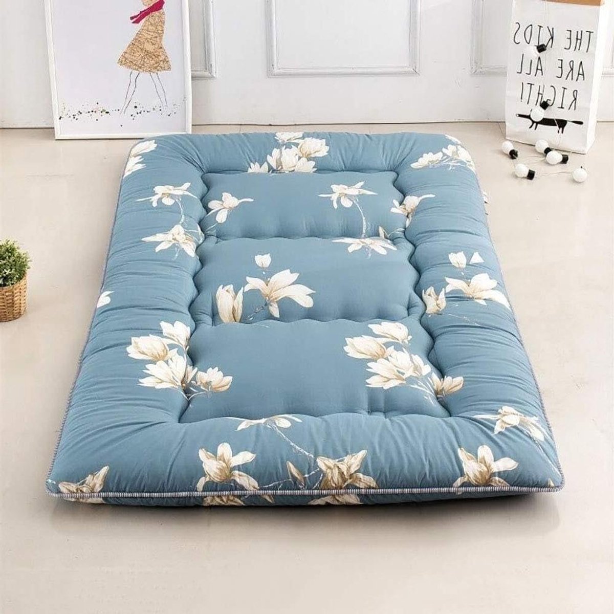 Japanse Futon Vloermat - Opvouwbare Matras - Ruimtebesparend Slapen - Ademende Stevige Ondersteuning - 90x200cm - One Color