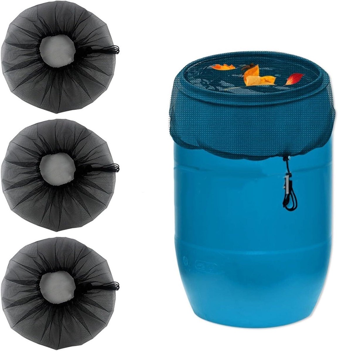 Regentonnet - Wateropvangnet Deksel - Regenwater Hamsteren - Fijn Mazen Gaas - 60 cm - Zwart