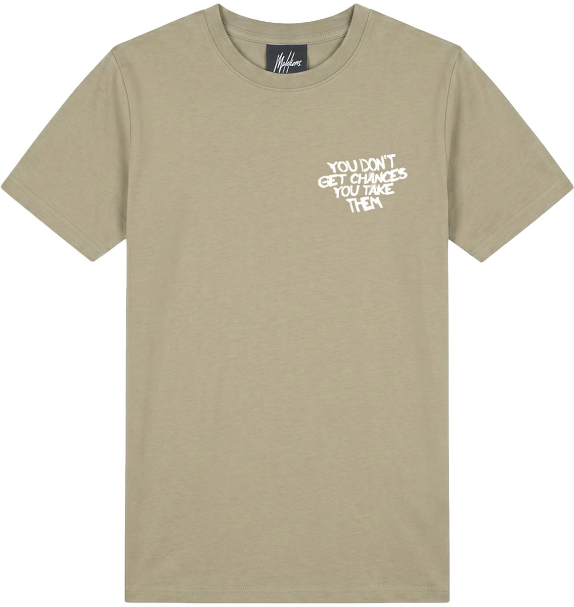 Malelions chances quote t-shirt in de kleur groen.