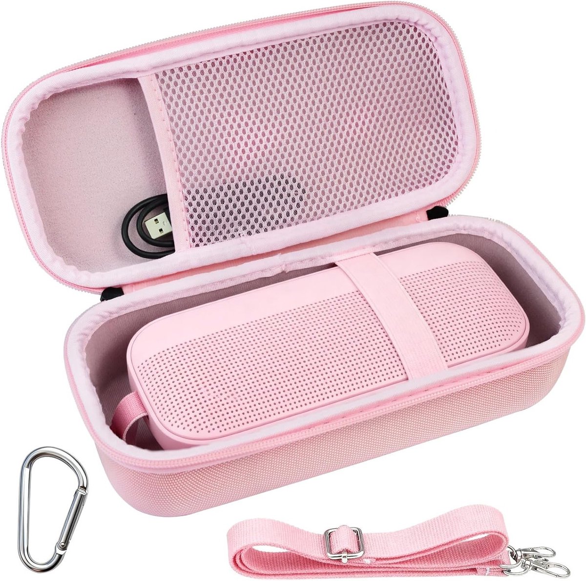 Draagbare Beschermcase voor Bluetooth Speaker - Geschikt voor SoundLink Flex 2e Generatie - Roze Kleur, Ideaal voor Reizen en Bescherming
