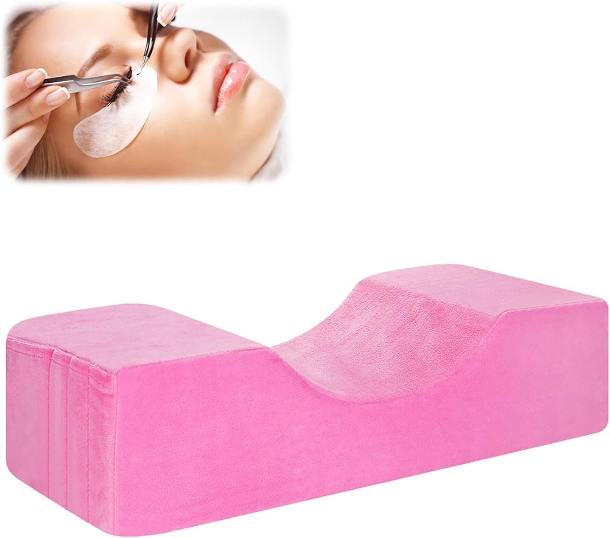 Eyelash Kussen voor Wimperextensions - Geheugenfoam Neksteun voor Slaap en Reizen, Ideaal voor Zijdelings en Rugligging