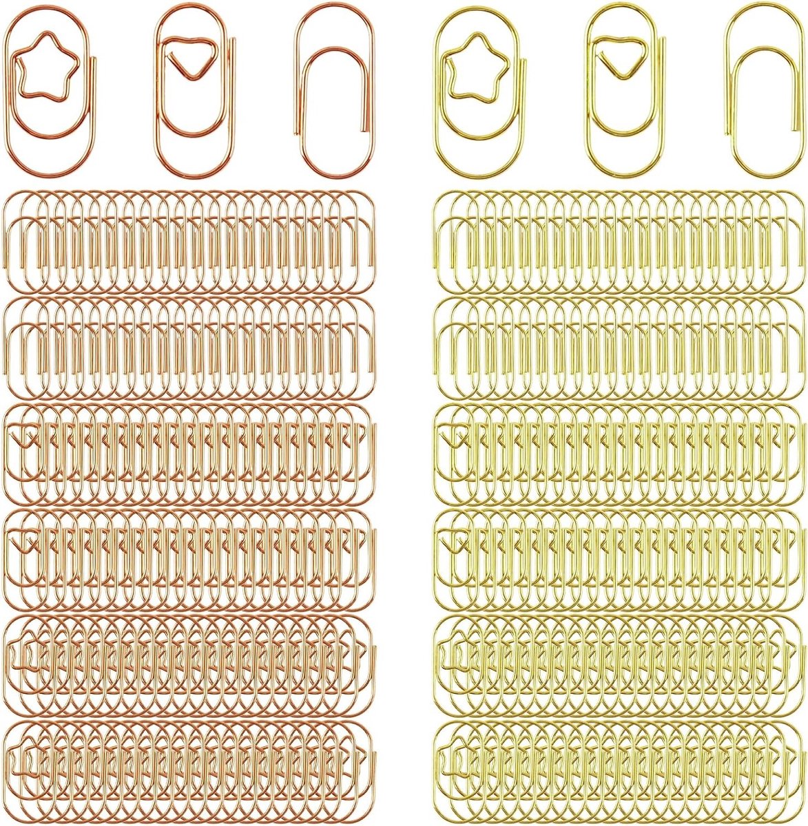 Kleurige Paperclips Set van 300 Stuks, Hartvormige Metalen Clips voor Thuis, Kantoor en School, Ideaal voor Organisatie en Creatieve Projecten