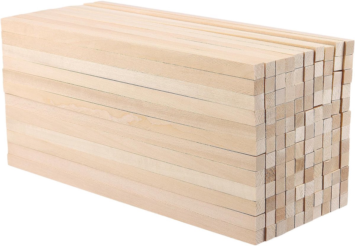 Dailygoods - 120 Stuks Vierkante Houten Stokken voor Knutselen