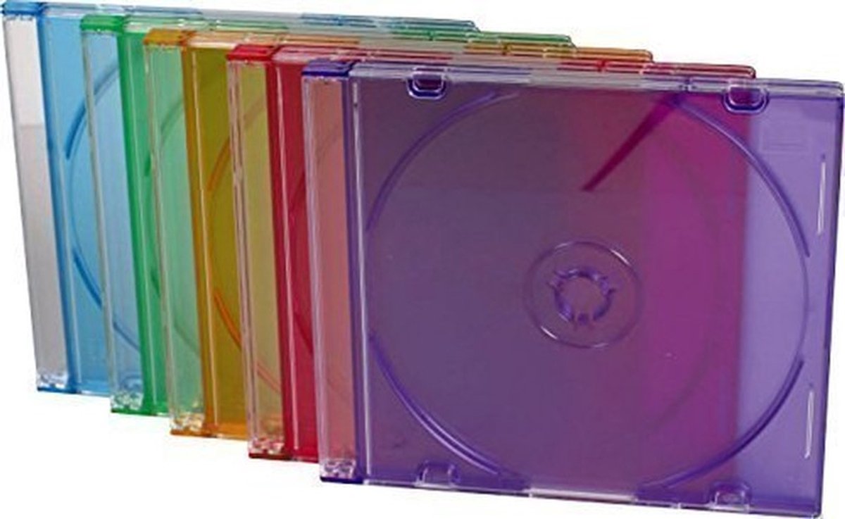 Dailygoods - Dailygoody - CD/DVD Cases - Ultra Slim - 5.2mm Rug - Diverse Kleuren - Bescherming - Voor opslag - Set van 10