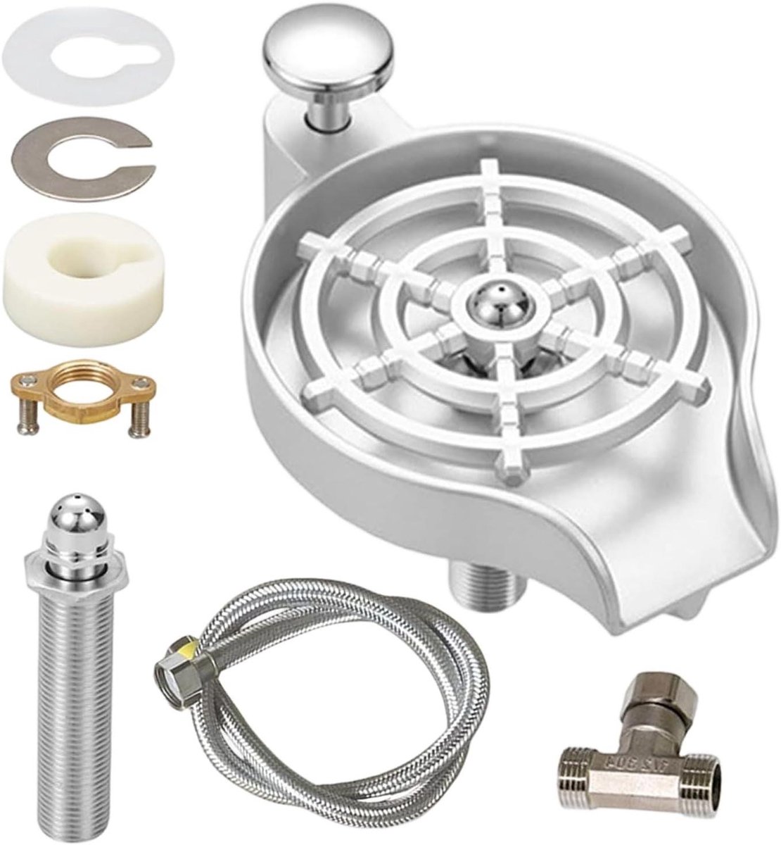 Flessenreiniger - Gootsteen spoeler - Snelle reiniging - Automatische reiniging - 11.9 cm hoog - Zilver