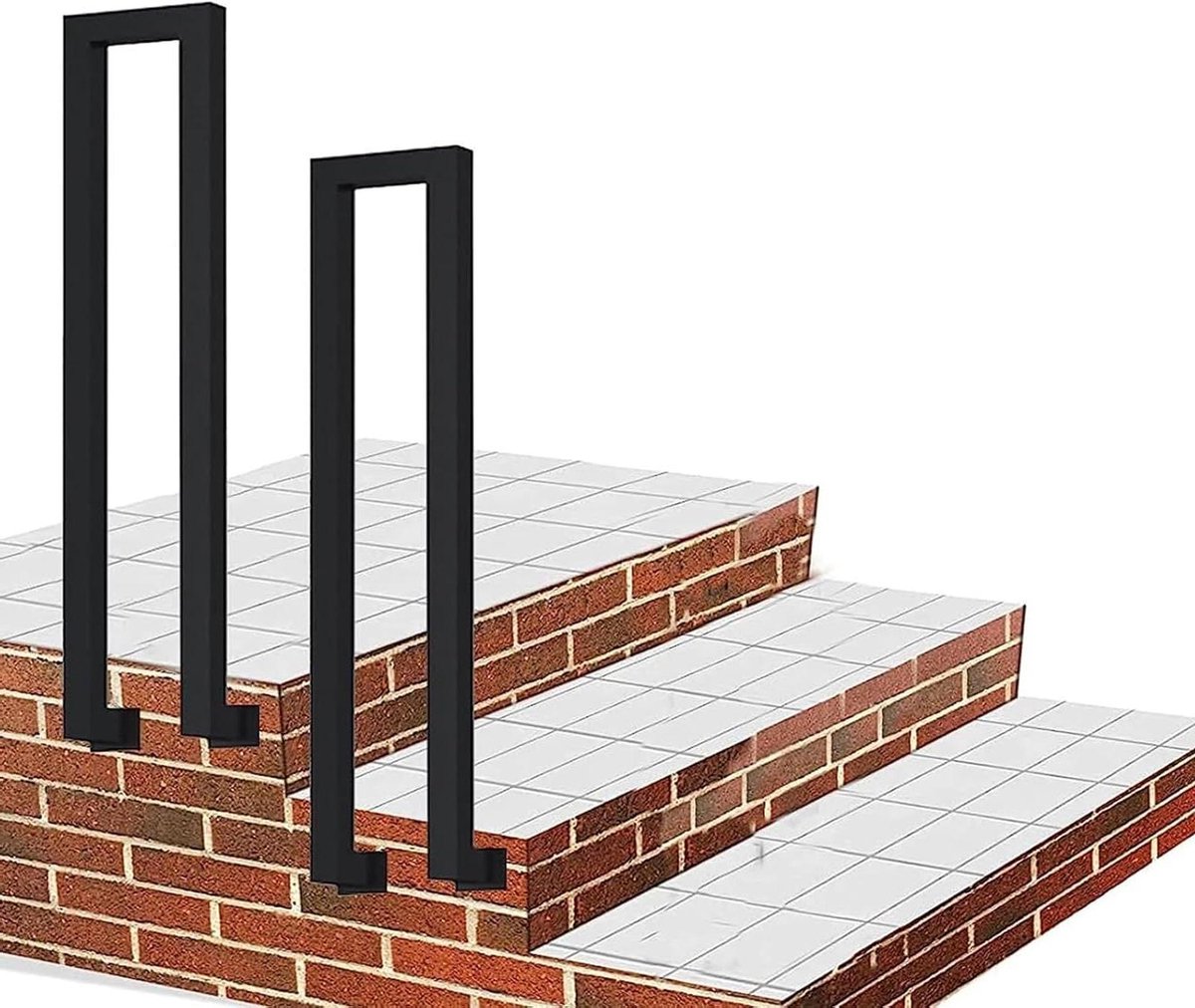 Trap leuning - Smeedijzeren handgreep - Veilig traplopen - U-vormig ontwerp - 50cm - Zwart
