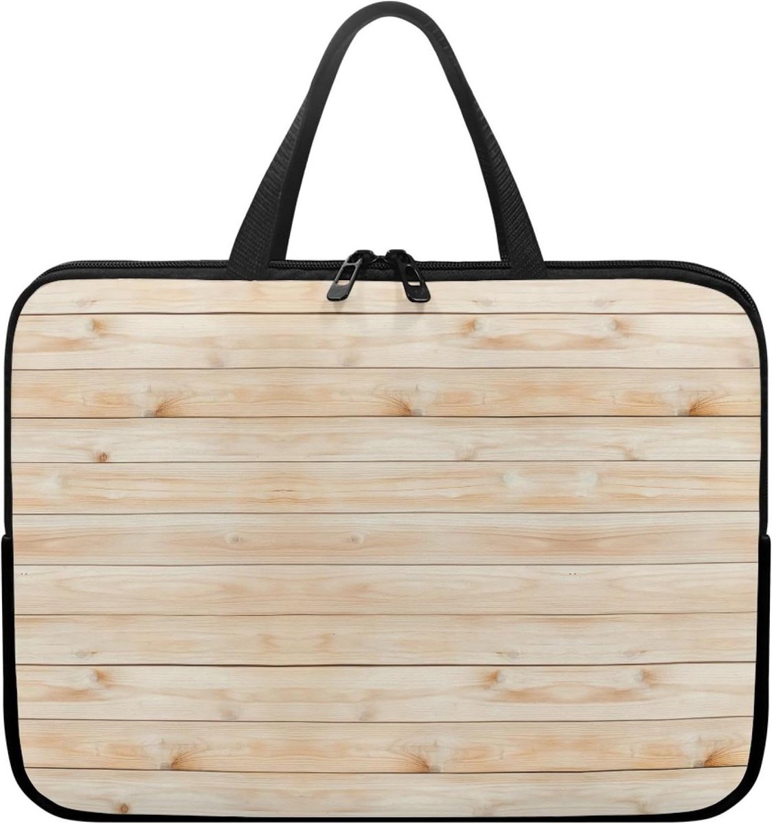Laptoptas - Notebook tas - Zakelijk reizen - Hout textuur - 10-17 inch - Grijs