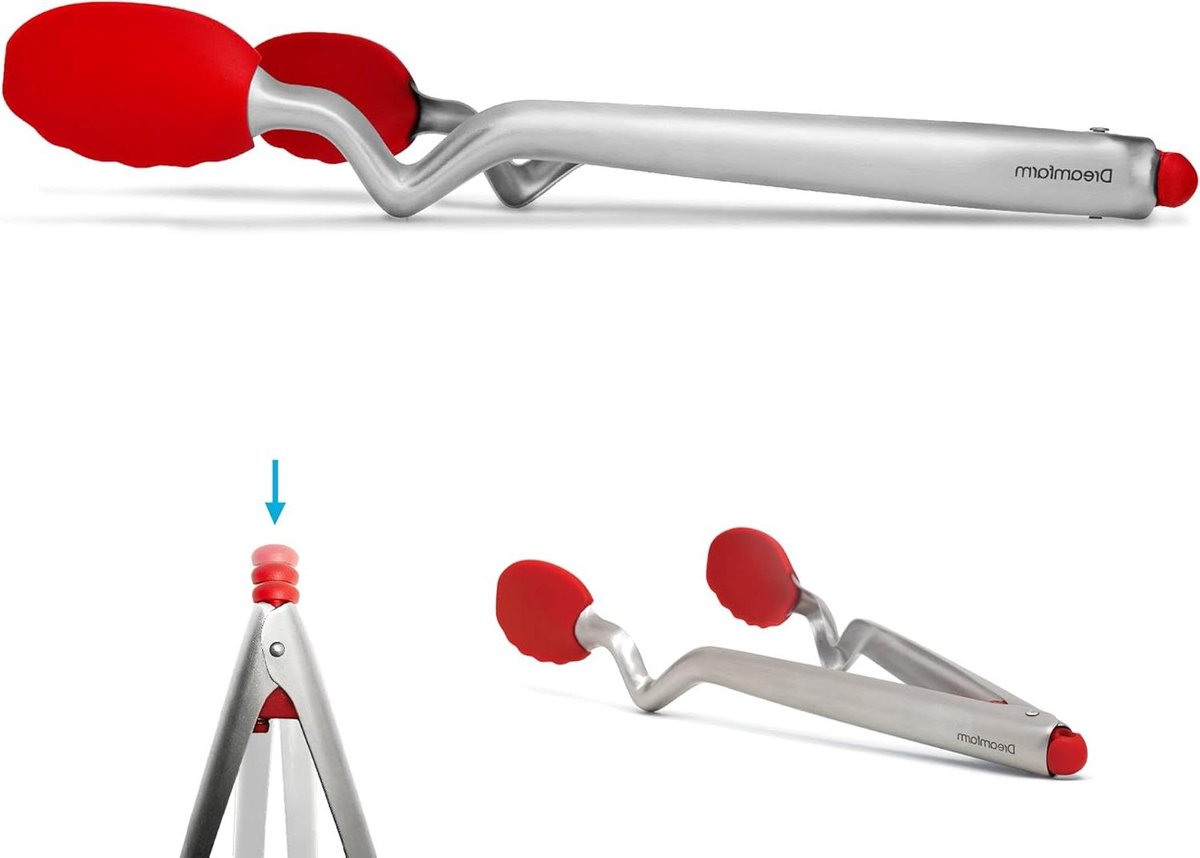 Kooktang - Keukentang - Koken en Serveren - Zelfstandig Staand - 30 cm - Rood