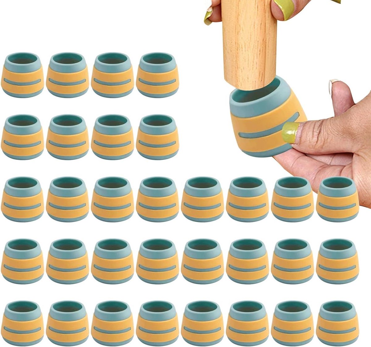 Vloerbeschermers Voor Stoelpoten - 32 Stuks Meubel Glijders Die Geluid Reduceren En Krasbescherming Bieden - Beschermer Voor Krukvoeten En Hardhouten Vloeren - Eettafel Bank Bed En Huis En W