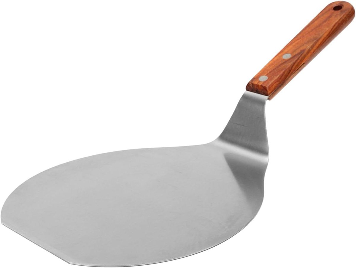 Pizza Schep - Bak Spatel - Pizza Bakken - Hittebestendig Handvat - 10 Inch Rond - Zilver