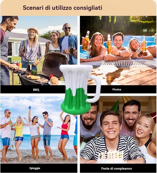 Opblaasbare koeltas - IJsemmer Drankkoeler - Feestjes Buiten - Hawaï-thema ontwerp - Grote capaciteit - Groen — afbeelding 5