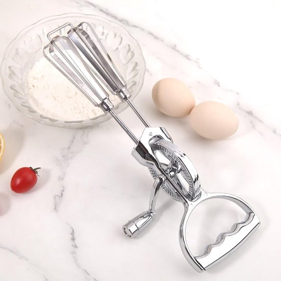 Eierklopper Set - Handmatige Mixer - Bakken Ingrediënten - Ergonomisch Handvat - Set van 2 - Zilver — afbeelding 4