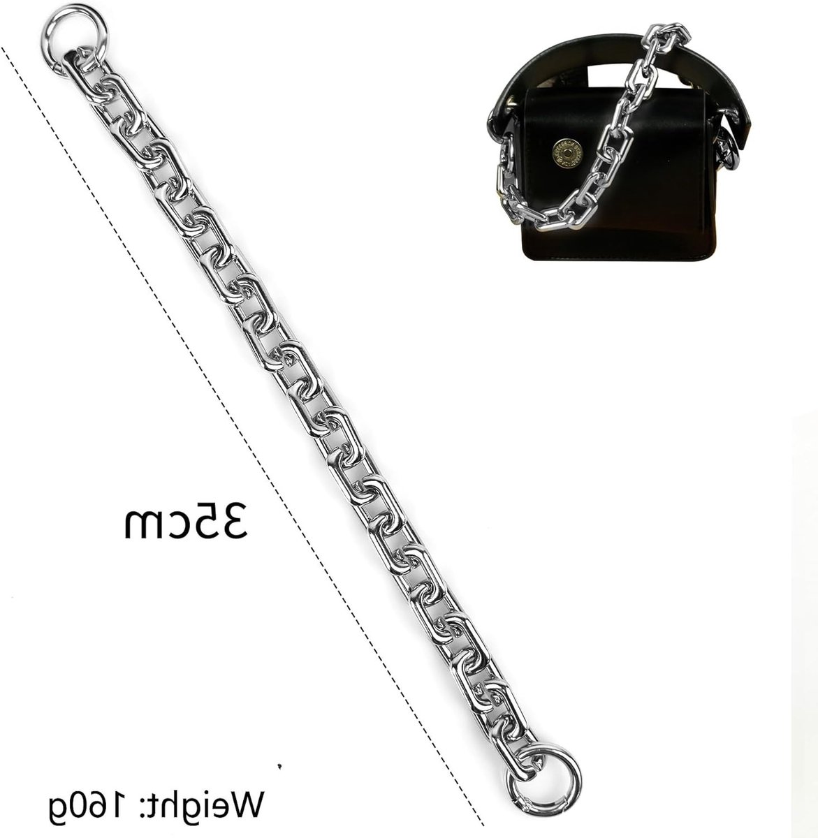 Elegante 35cm Schoudertas met Korte Handgreep, Verstelbare Kettingriem en Metalen Accenten voor Dameshandtassen