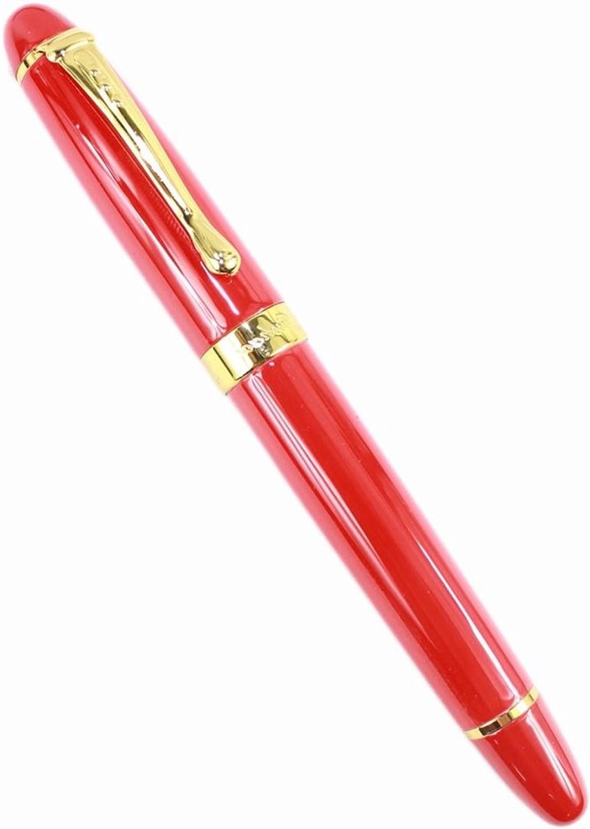 Elegante rollerball pen met gouden ring - felrode inktpen voor professioneel gebruik en cadeau