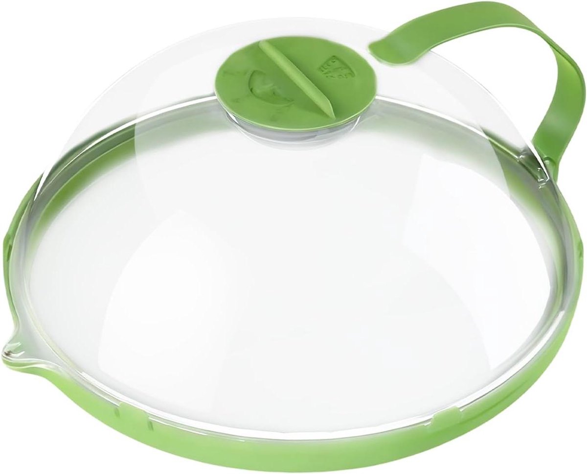 Magnetron Deksel - Voedselafdekking - Schoon Houden - Met Handvat - 27x11 cm - Groen