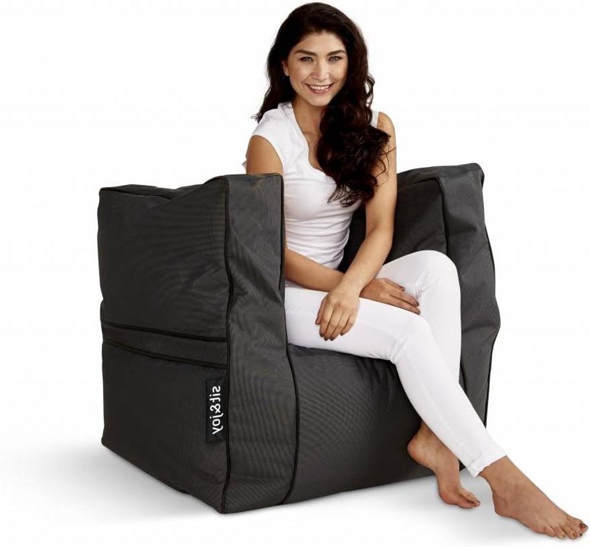 Zitzak - Loungestoel Outdoor - Lekker Relaxen - Sterke Rugleuning - 80x65x80cm - Antraciet