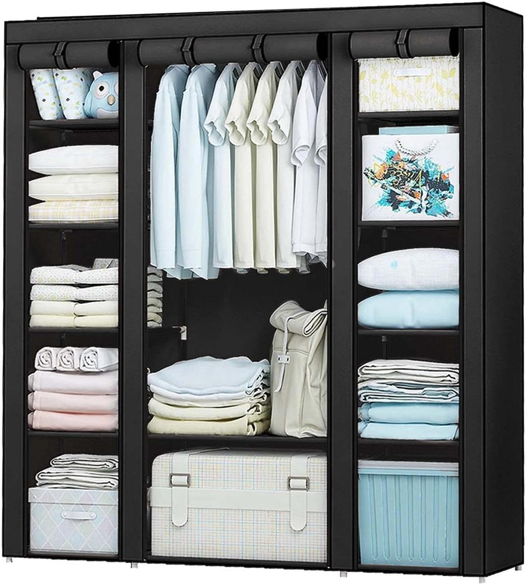 Draagbare Kledingkast - Stoffen Garderobe - Ruimte Besparen - Stofwerende Hoes - 173 x 128