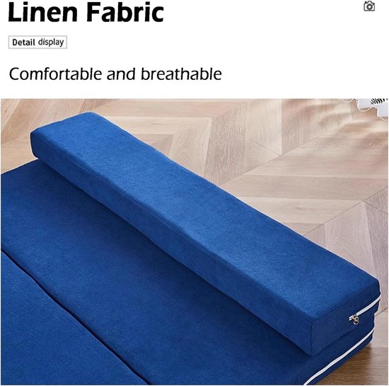 Drievoudige Matras - Gastenbed Opvouwbaar - Comfortabel Slapen - Antislip Bodem - 5 of 8 cm dik - Blauw — afbeelding 3