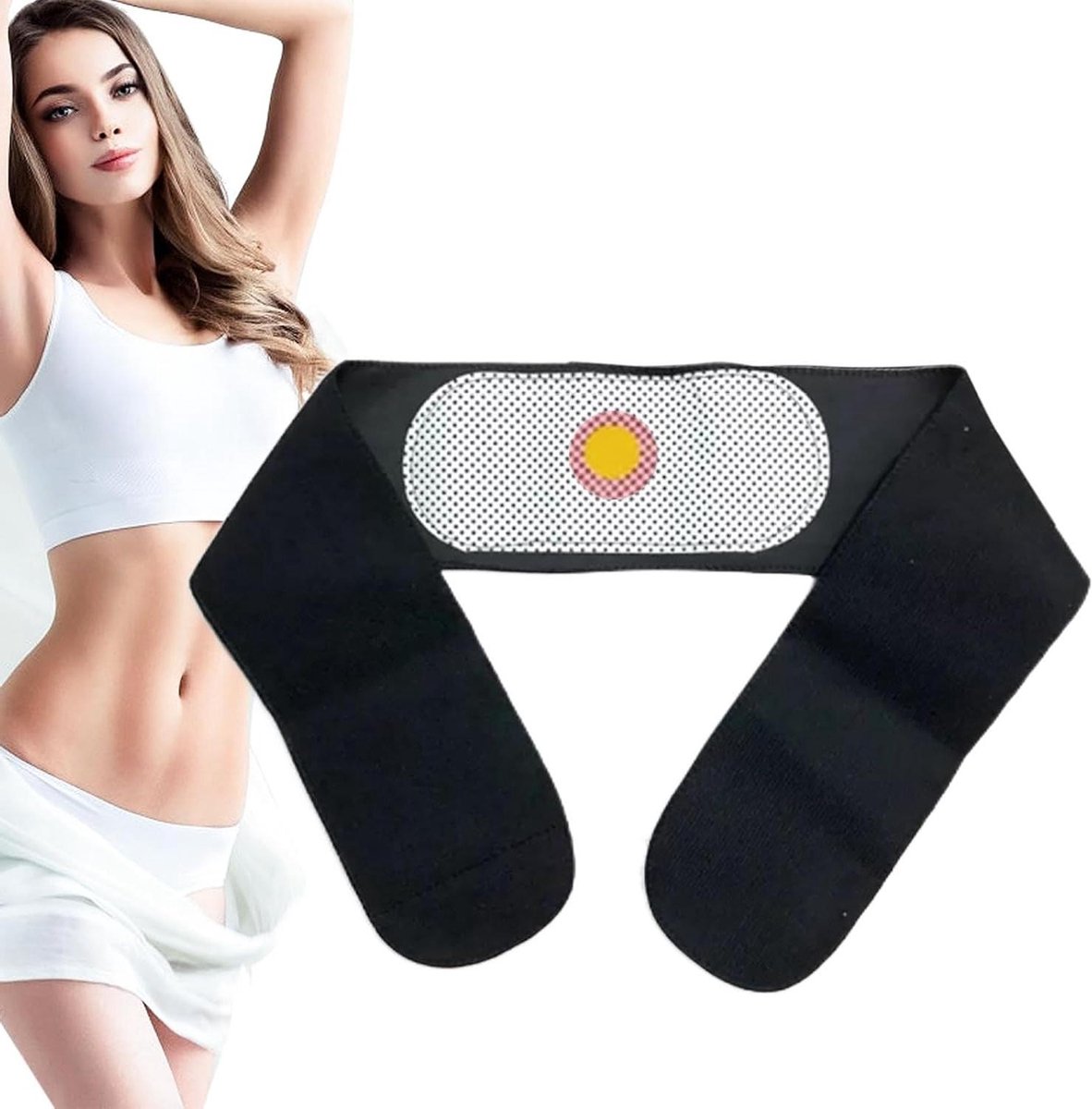 Onderrug Massageapparaat - Taillesteun - Verlicht Ongemak - Ingebouwde Knopen - 182 cm - Zwart
