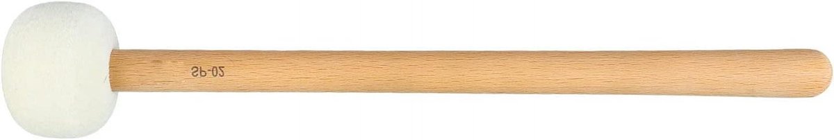 Drumstok met vilt - Percussie hamer - Muziek maken - Instrumentvriendelijk - 32 cm - Wit