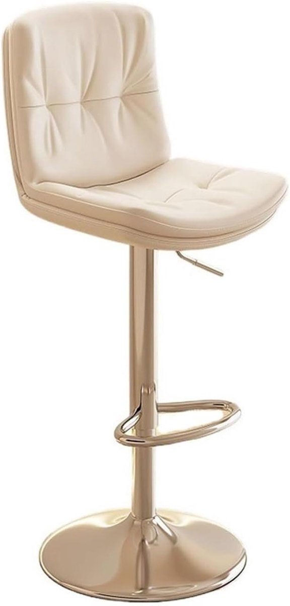 Barkrukken - Hoge kruk - Comfortabel zitten - Verstelbare hoogte - 61-81 cm - Beige