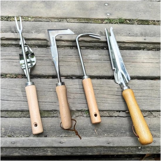 Wiedmes Worteltrekgereedschap - Tuinhark Wortelverwijderaar - Onkruid Verwijderen - L-vormig Ontwerp - Klein Handgereedschap - Natuurlijk — afbeelding 2