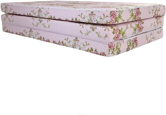 Inklapbaar Reismatras - Gastenmatras XL - Comfortabel Slapen - Inclusief Draagtas - 195 x 120 cm - Rozenbloemen — afbeelding 4