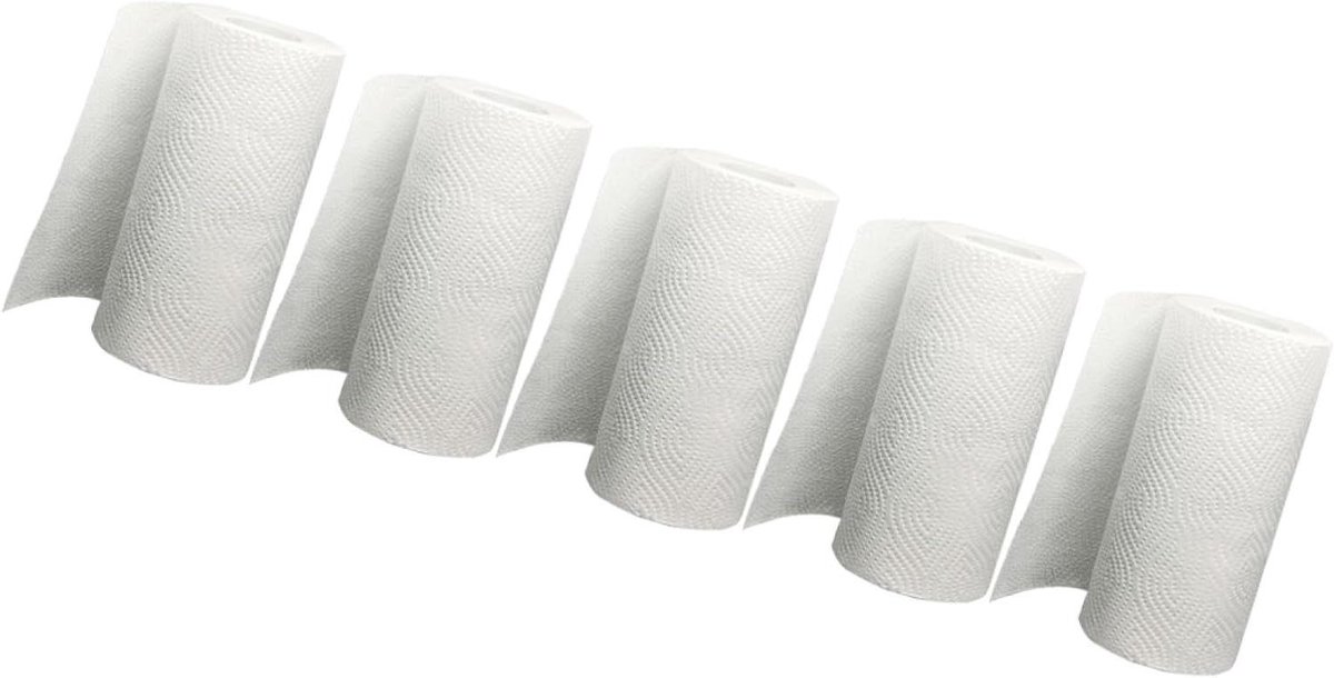 Huishoudpapier Rollen - Keukenpapier Vellen - Vlekken Absorberen - Zacht Huidvriendelijk - 5 Stuks - Wit