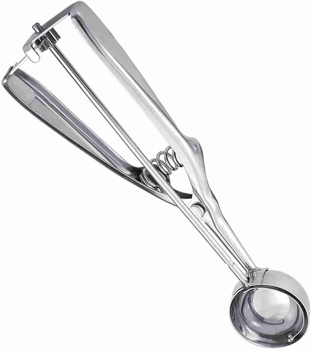 Ijslepel - Keukenlepel - Fruit Ballen Maken - Ergonomisch Handvat - 4CM Diameter - Zilver
