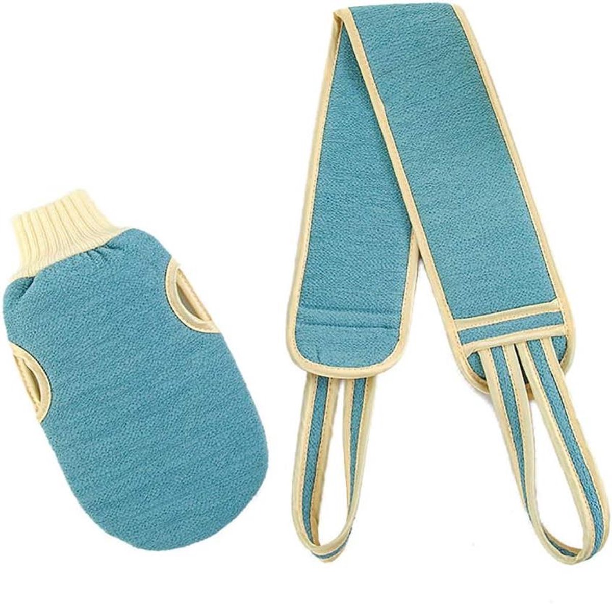 Douche Handdoek Set - Bad Scrubbers - Huid Reinigen - Dubbelzijdig Ontwerp - 1 Set - Blauw