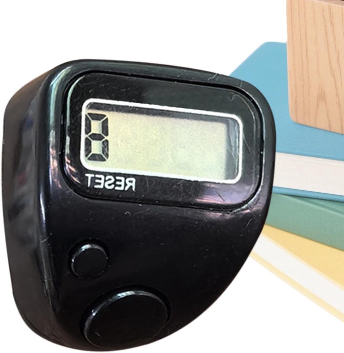 Vingerteller Digitaal - Elektronische Ring - Nauwkeurig Tellen - Stille Klik - Vijf Cijfers - Zwart