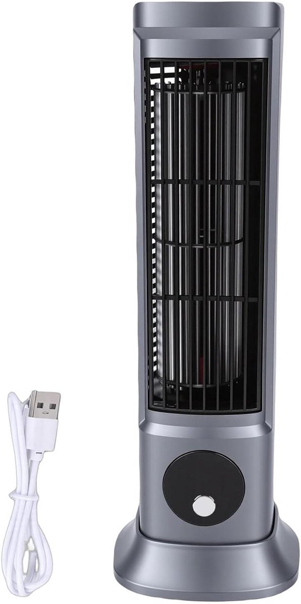 Torenventilator - Bladloze ventilator - Stille koeling - Verticaal horizontaal - 31.5 cm - Spacegrijs