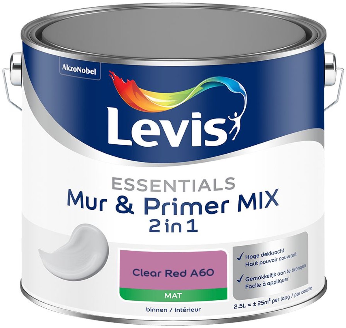 Levis - Essentials Mur & Primer Mix - Clear Red A60 - Mengverf - 2,5 L