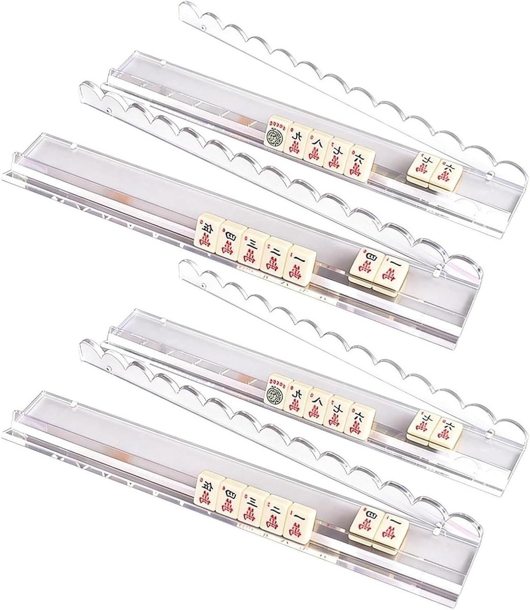 Mahjong Rekjes - Duwers Set - Spel Ondersteuning - Magnetische Kracht - 50 centimeter - Helder Acryl