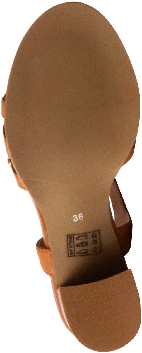 Leren sandalen met hak, model Aicha